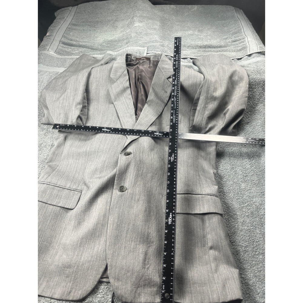 Joseph Abboud‎ Mens 44R 38W Gray Pinstripe Wool Blend Blazer Suit Jacket - Picture 7 of 10